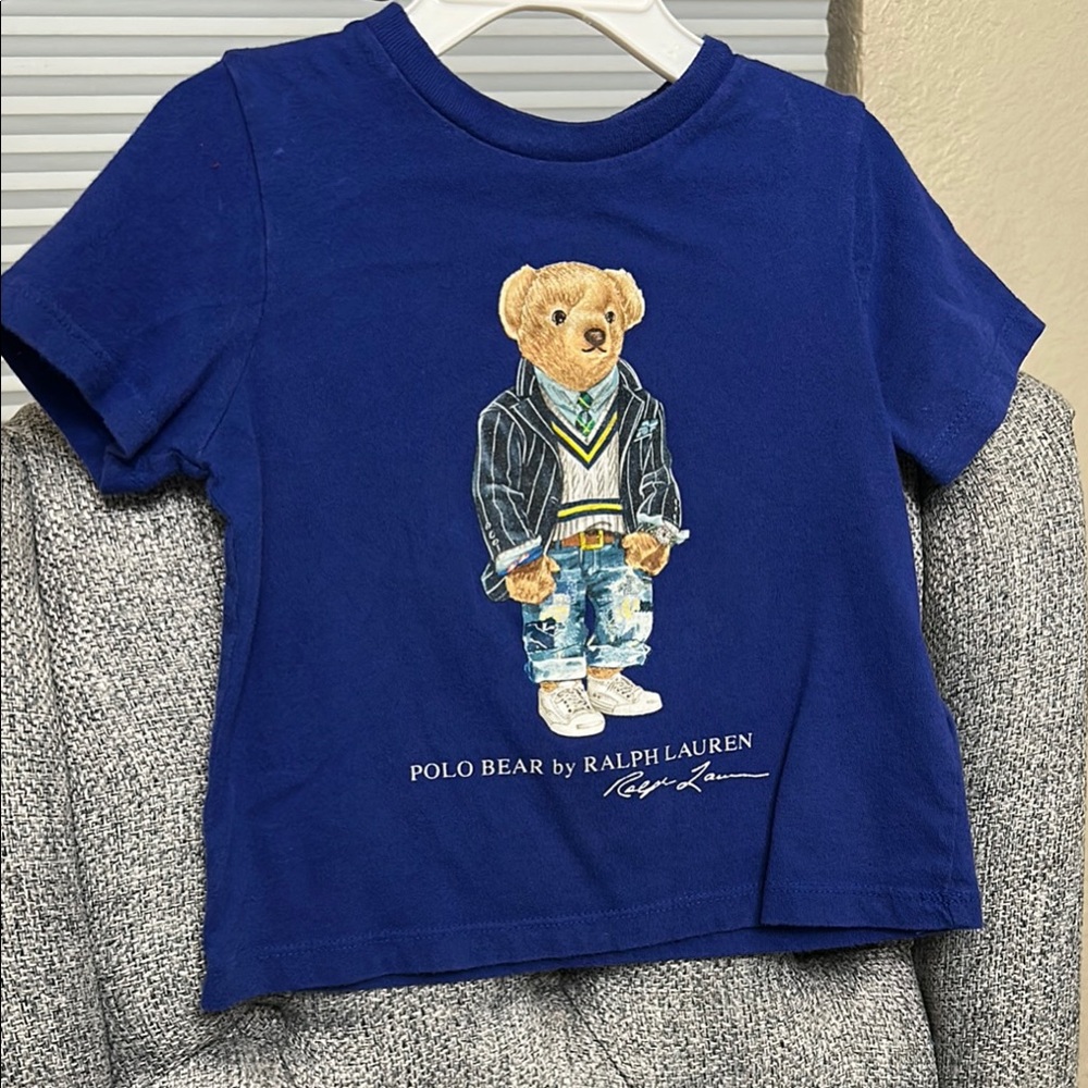 Polo by Ralph Lauren Blue Short Sleeve Tee with Bear Graphic